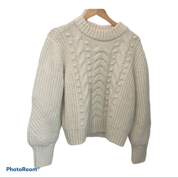 Sweaters - NWT Balloon Sleeve Cableknit Sweater